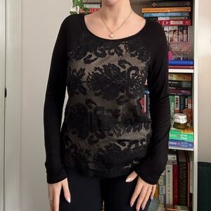 Forever 21 Black Sheer Top